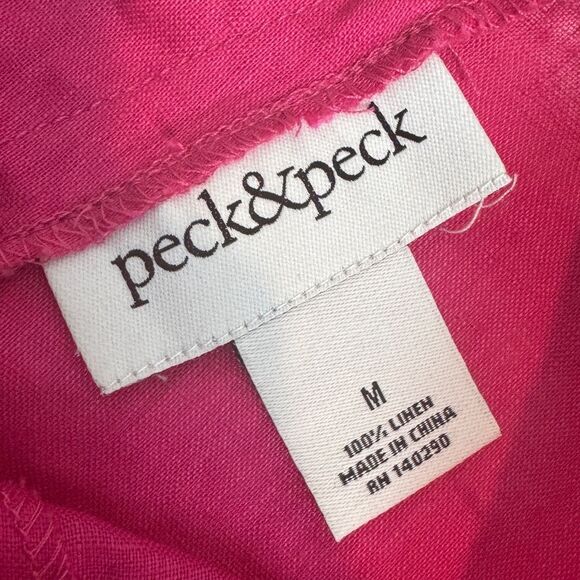 Peck & Peck Magenta Linen Tunic Top M - Picture 2 of 6